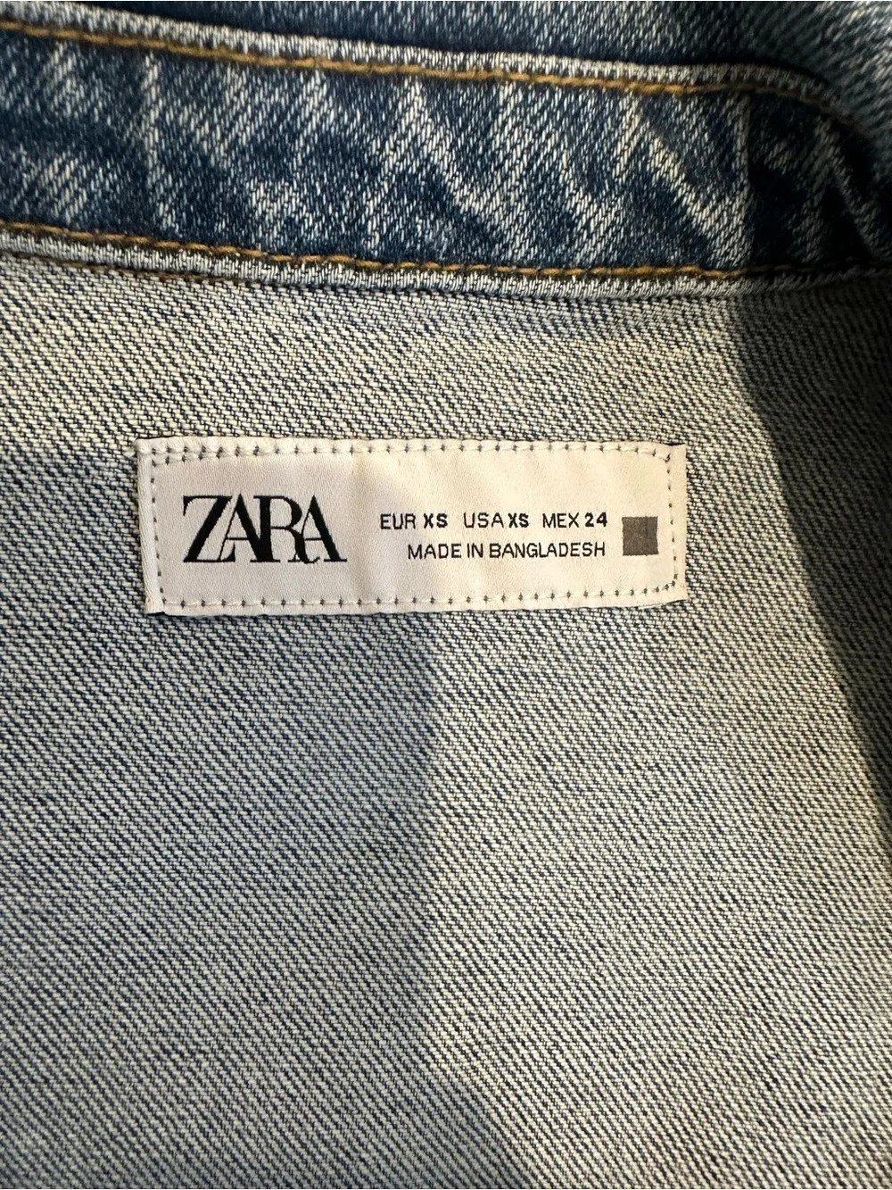 Zara Blue Denim Button-Front Mini Dress - Picture 3 of 10